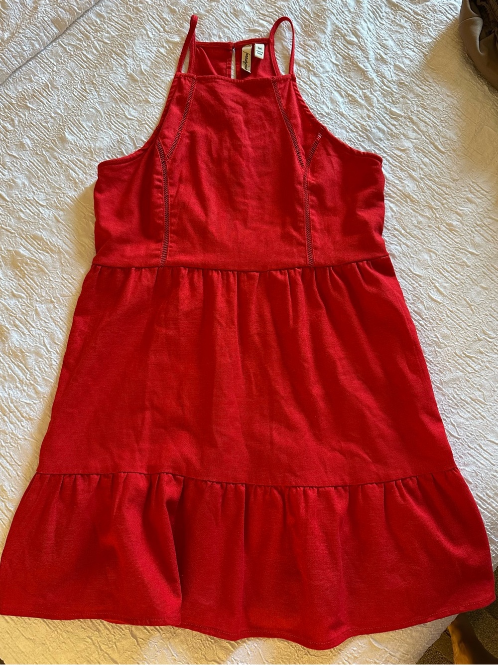 Speechless Red Linen Mini Dress